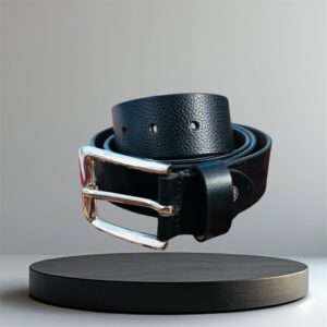 mens black leather belt